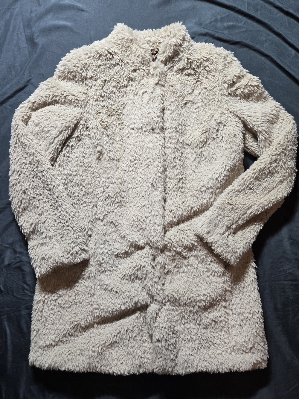 Kenneth Cole New York Plush Teddy Coat in Cream
